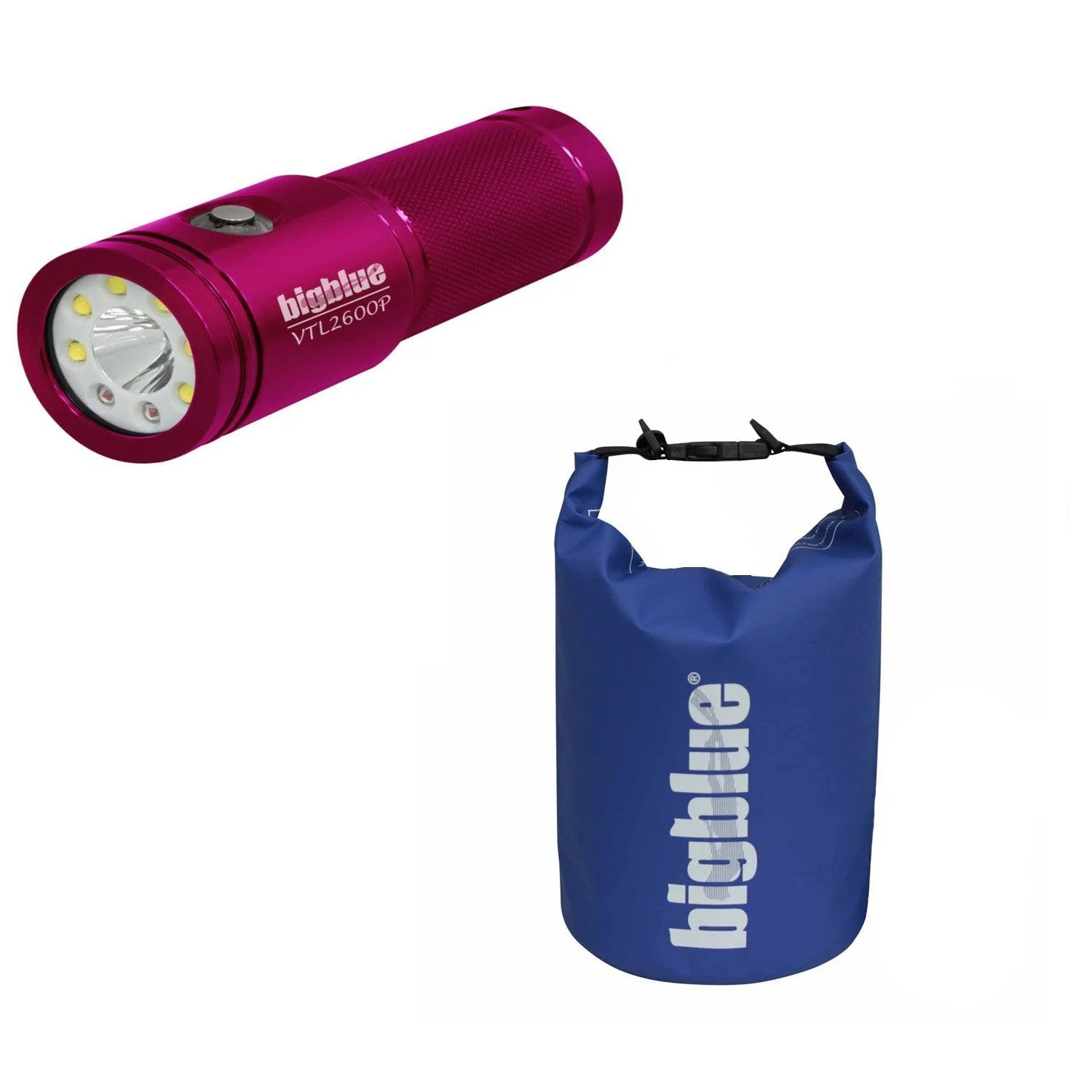 BigBlue 2600 Lumen Wide Beam + 1000 Lumen Spot Beam - Glossy Pink