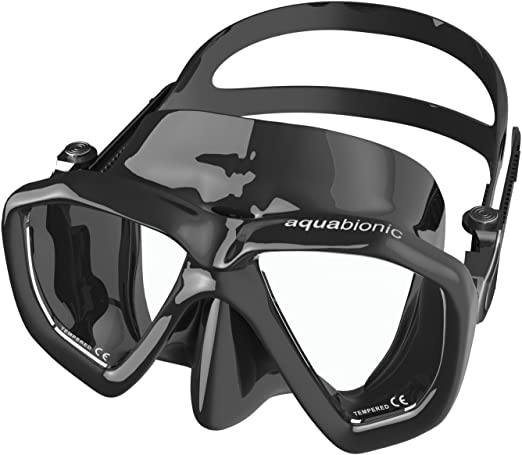 Cetatek Aquabionic M01 Twin Lens SCUBA Diving Mask - Size Regular - Black