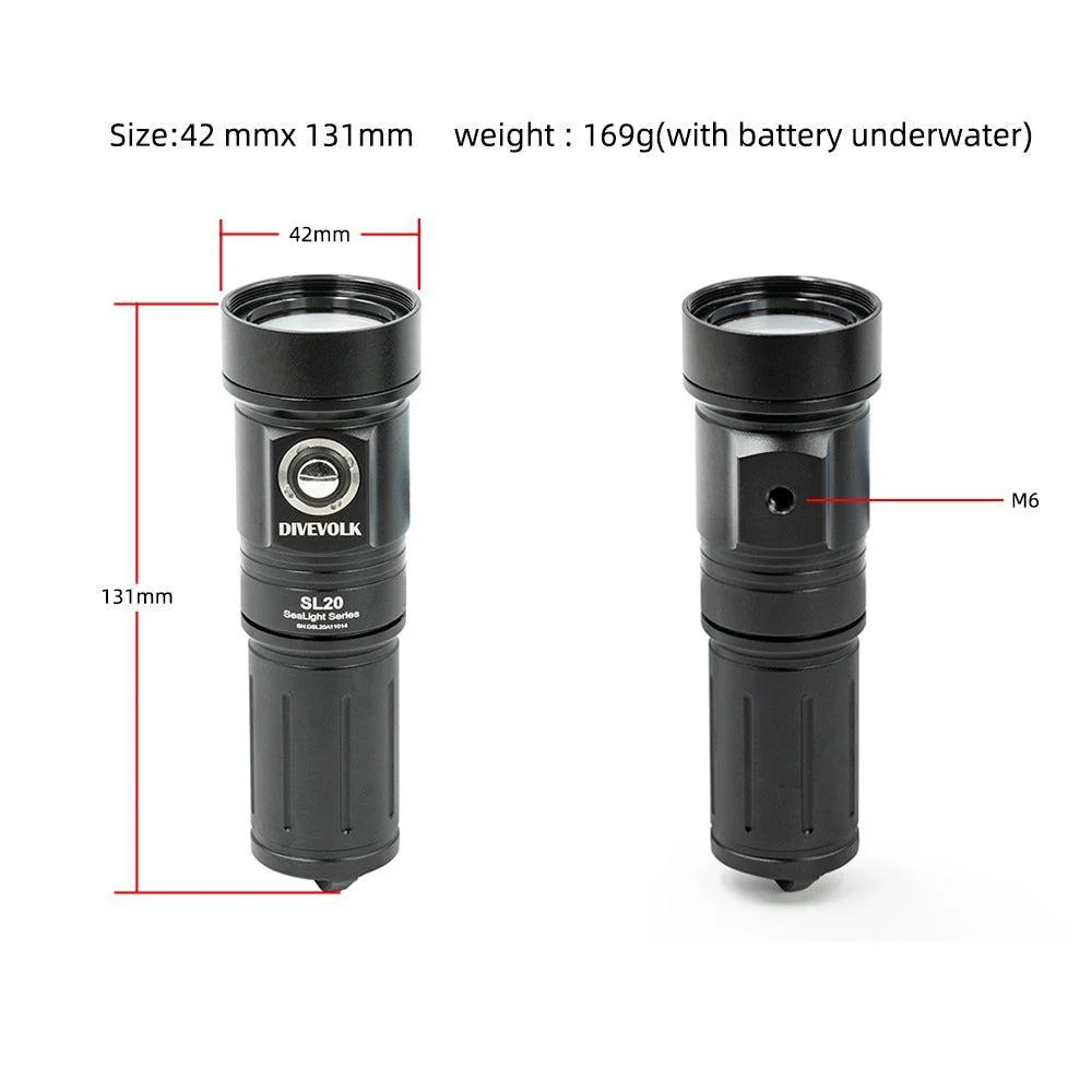 DiveVolk Dive Light 2000 Lumen SL20 – High-Power Underwater Video Lighting for Scuba and Photography - Image 4