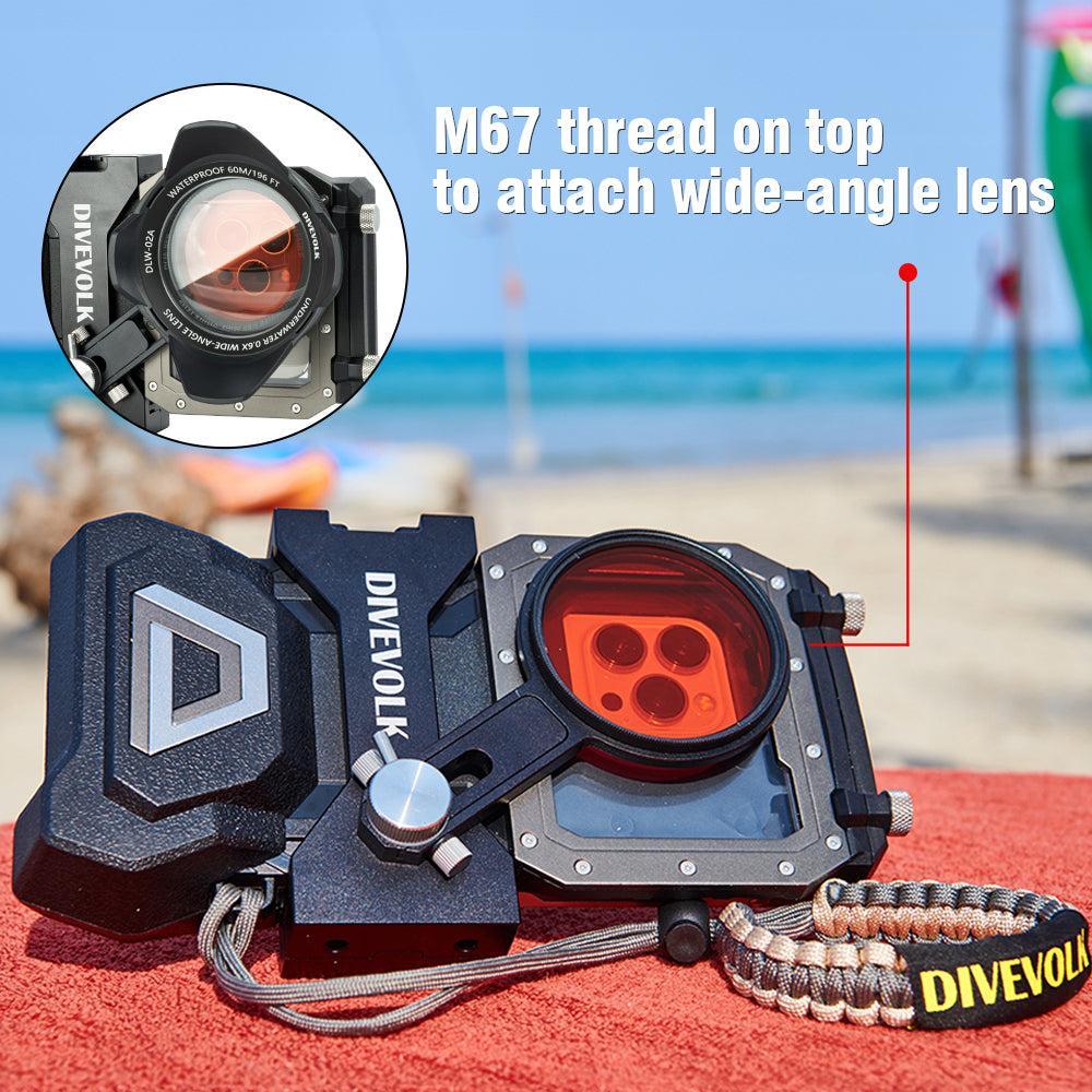 DiveVolk SeaTouch 4 Max Plus Ocean Kit for Underwater Photography – Red Filter & Wide-Angle Lens Bundle - Image 2