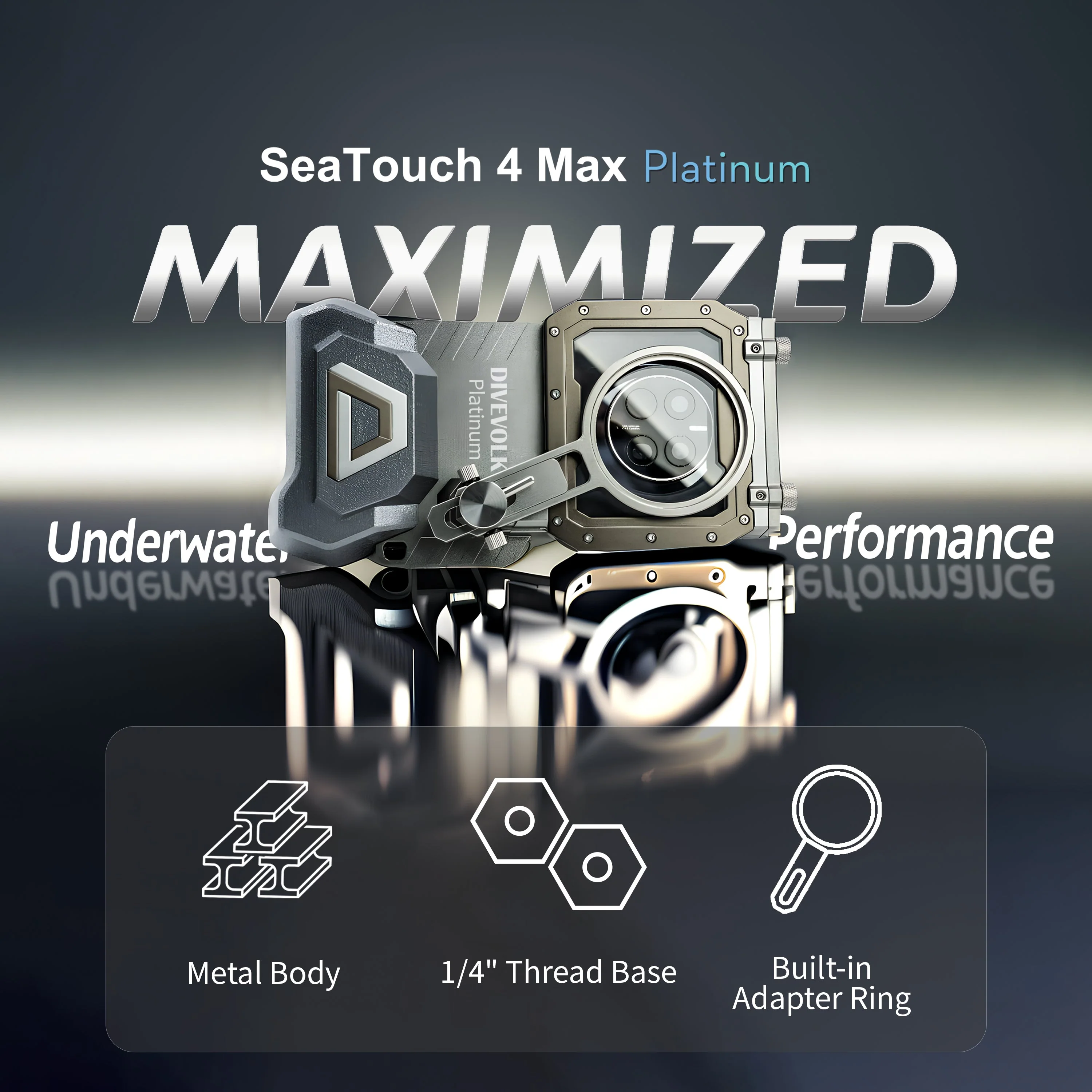 DiveVolk SeaTouch 4 Max Underwater Smartphone Housing - Platinum - Image 2