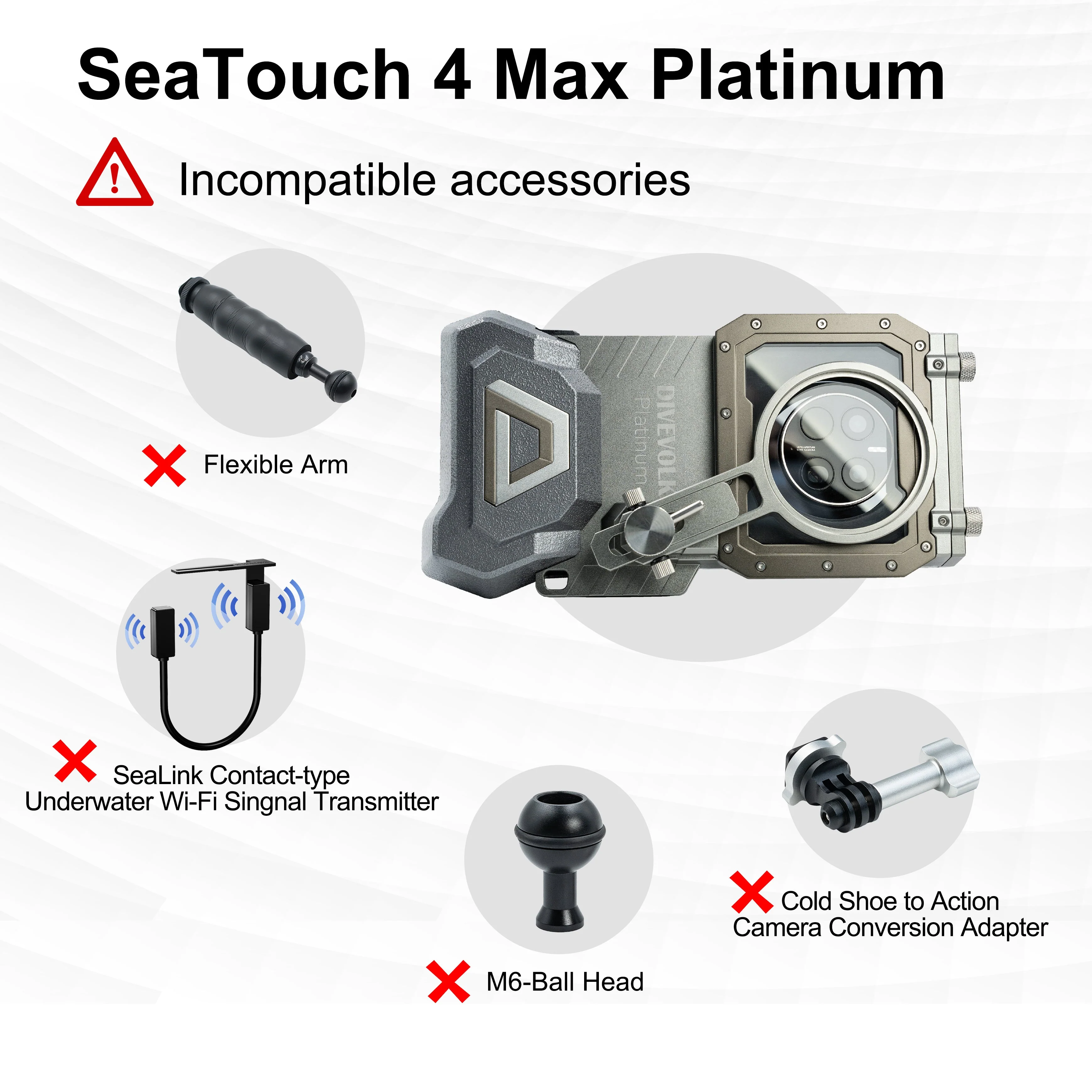 DiveVolk SeaTouch 4 Max Underwater Smartphone Housing - Platinum - Image 3