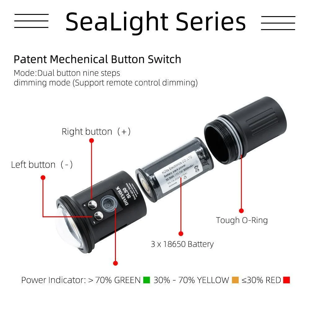 DiveVolk SL50 Video Light - Image 7