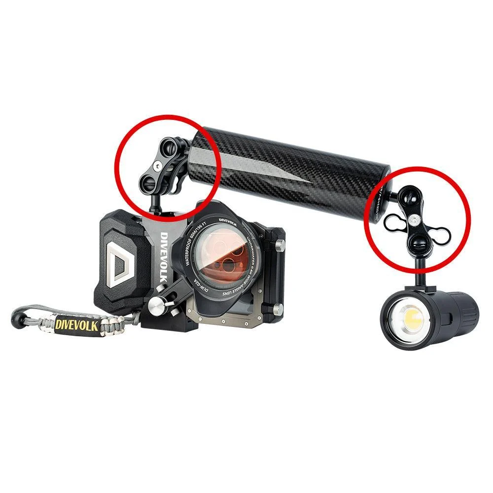 DiveVolk Universal Aluminum Ball Joint Clamp for Underwater Camera and Lighting Systems - Image 3