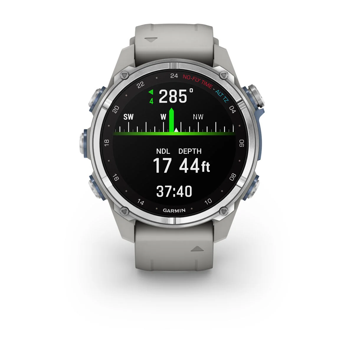 Garmin Descent Mk3 – 43 mm, Stainless Steel with Fog Gray Silicone Band - Image 9