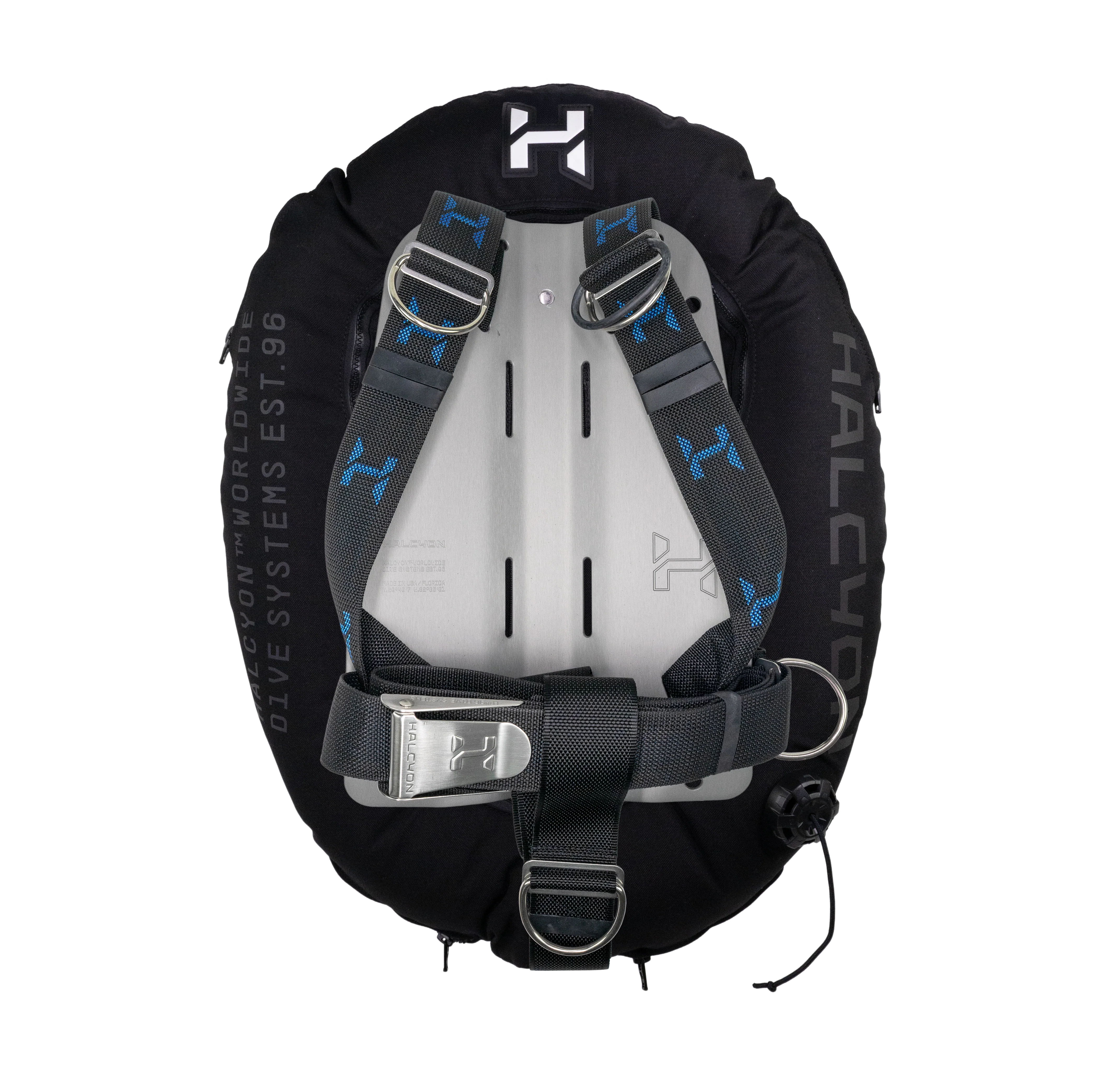 Halcyon Standard Single Tank System – Steel Backplate – Eclipse 30 lb Wing – Black
