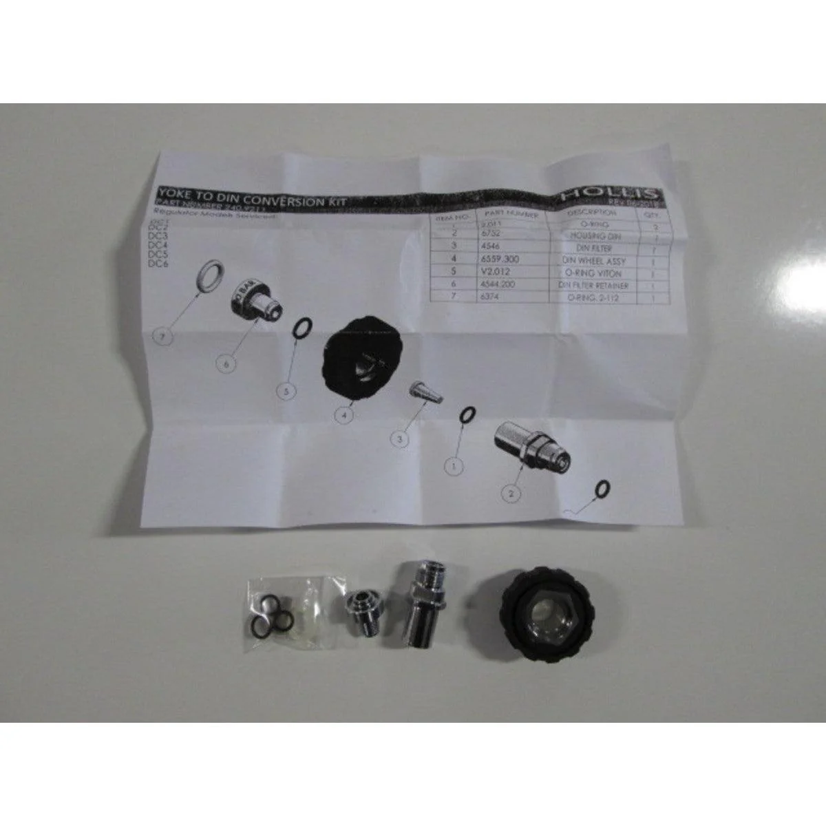 Hollis DIN Conversion Kit Dive Regulator Accessory
