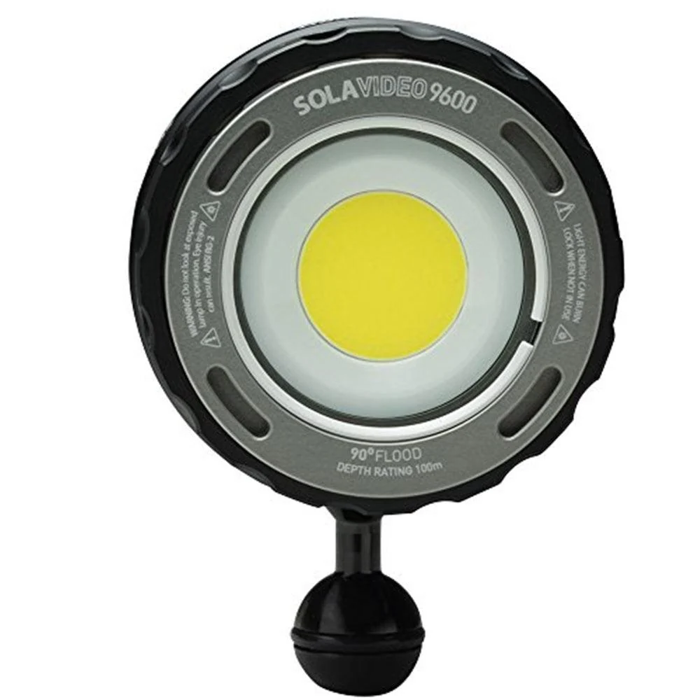 Used Light & Motion Sola Video Pro 9600 FC Underwater Light, Black/Titanium - Image 3