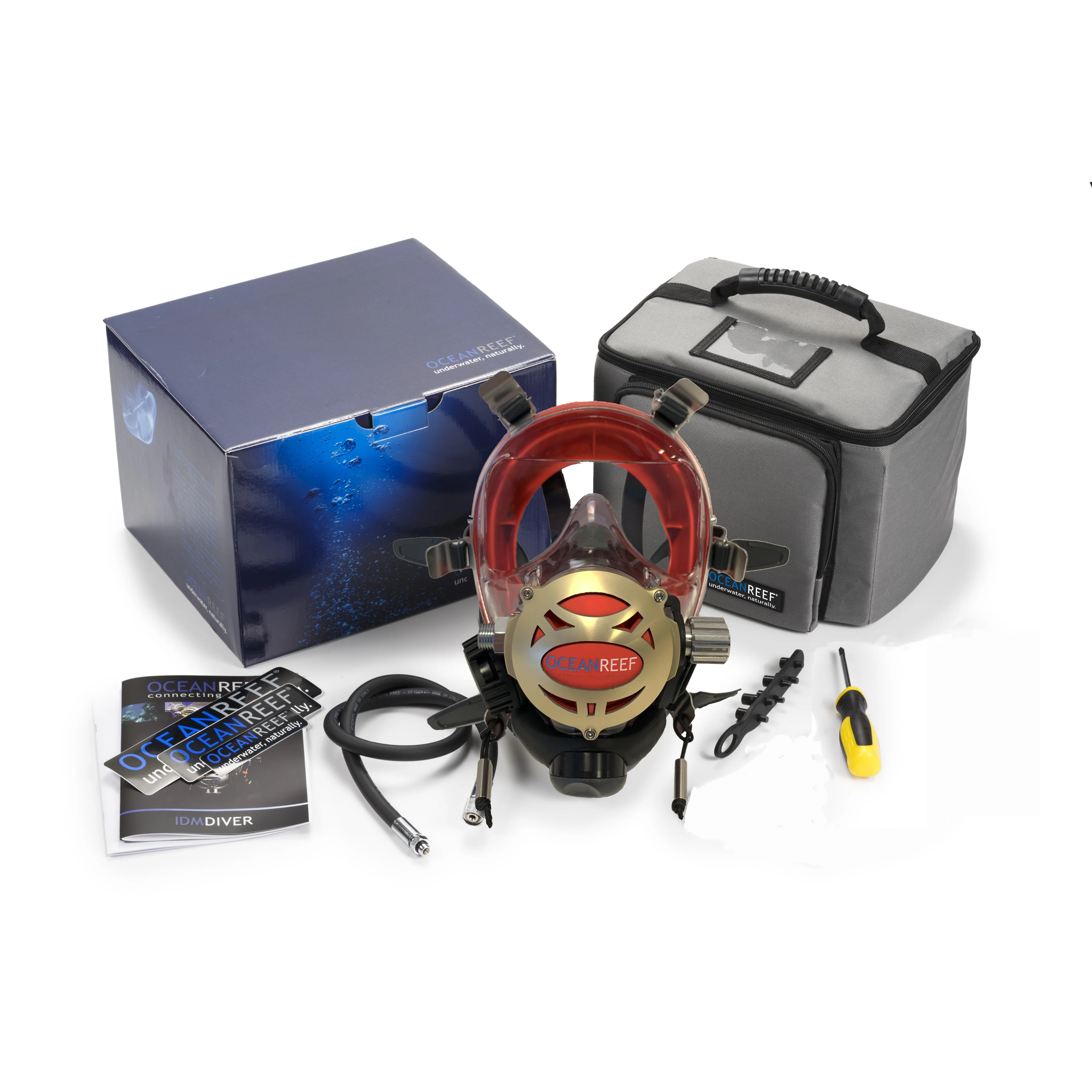 Ocean Reef IRON SYSTEM - Diving Full Face Mask w/ INT 2nd Stage & SAV & Hose