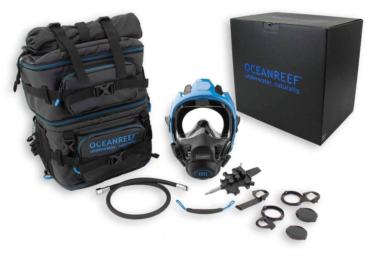 Ocean Reef Neptune III IDM - Diving Full Face Mask w/ int 2nd st, surface air valve, doffing handle, extender kit and multitool