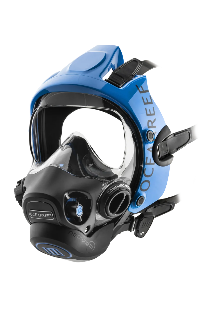 Ocean Reef Neptune III IDM - Diving Full Face Mask w/ int 2nd st, surface air valve, doffing handle, extender kit and multitool - Image 2