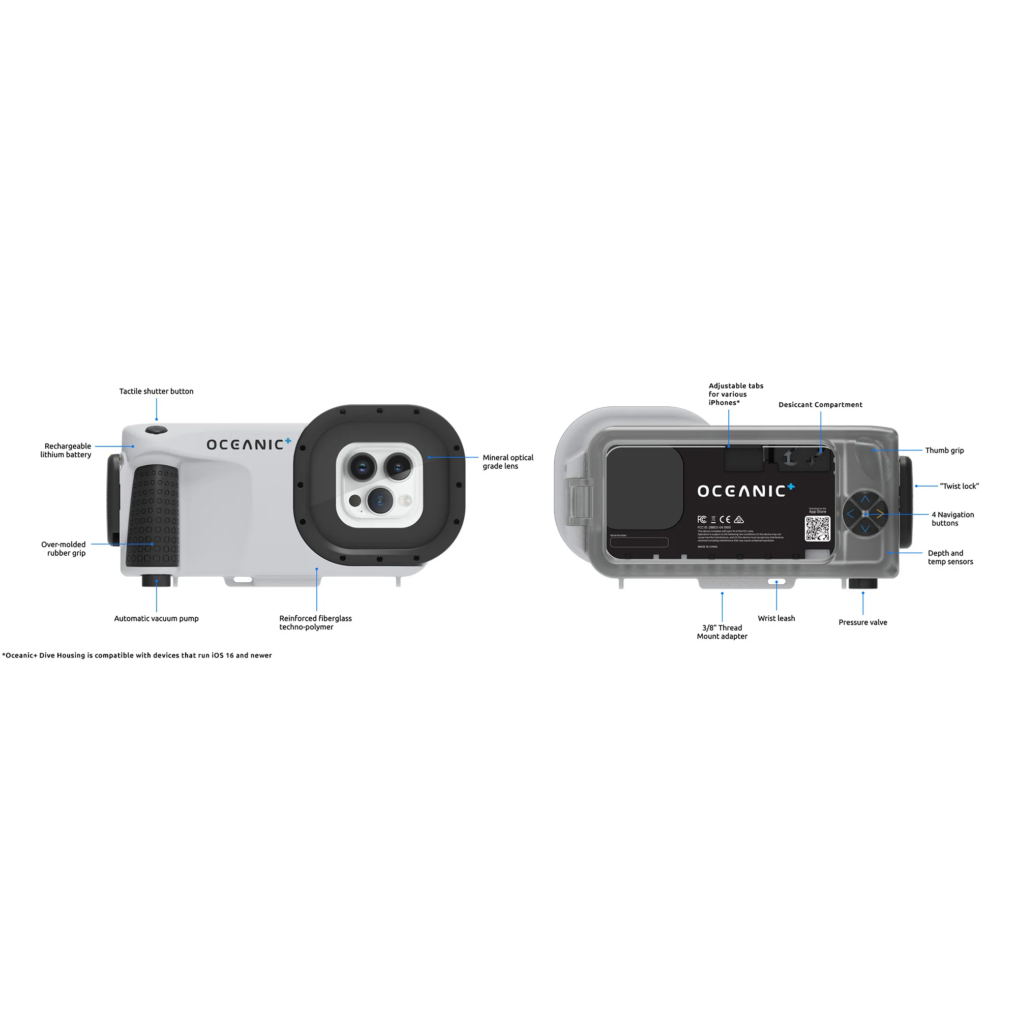 Oceanic+ Underwater Housing for iPhone – Scuba Dive Computer & Camera in One (Retrofit Installed) - Image 7