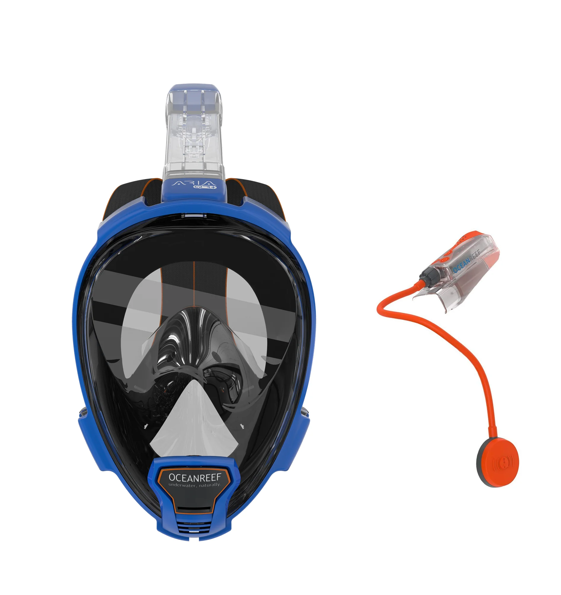 Open Box Ocean Reef Aria QR+ with Camera Holder Snorkeling Mask and Snorkie Talkie - Image 3