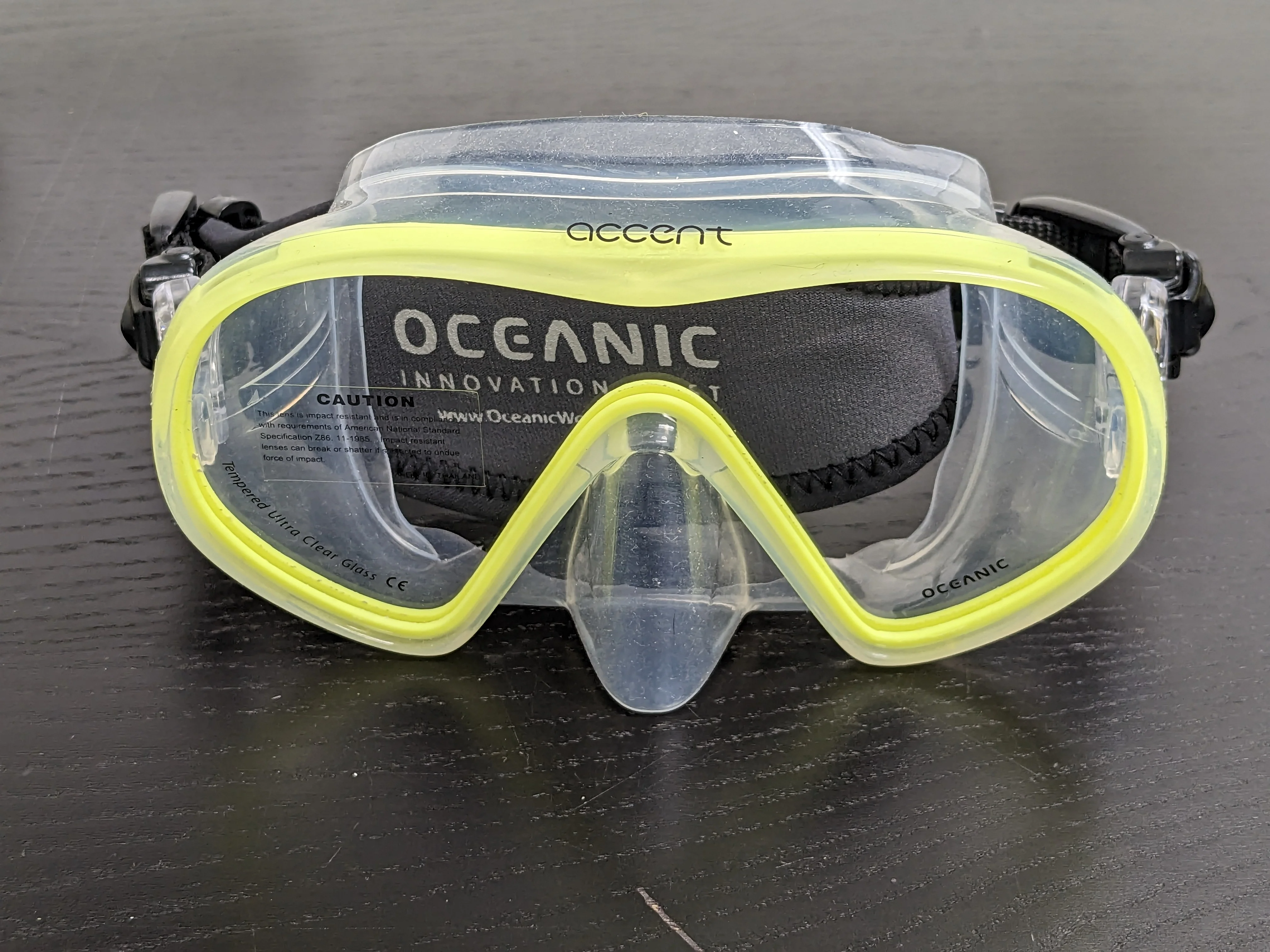 Open Box Oceanic Accent Dive Mask - Yellow