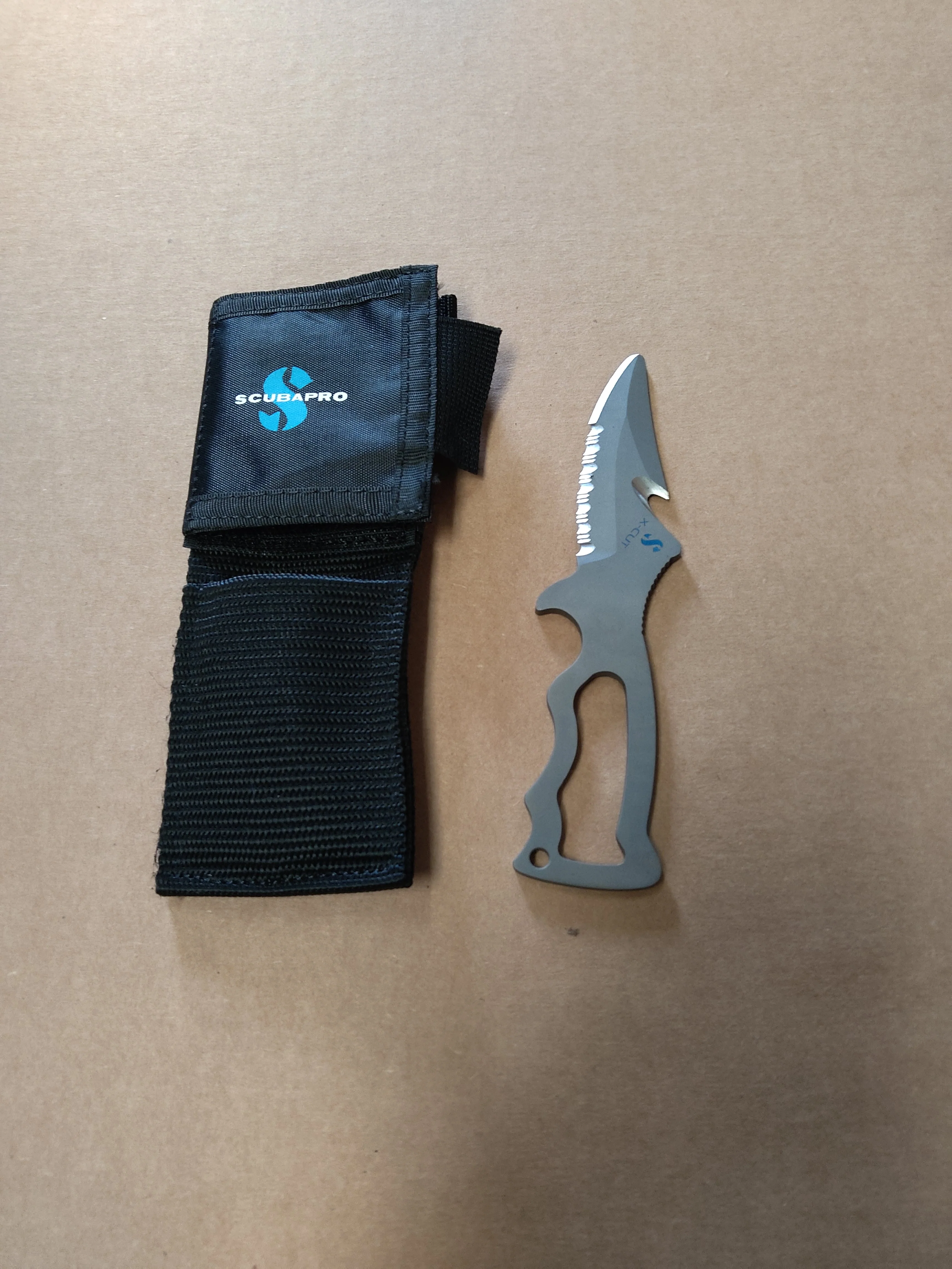 Used Scubapro X-Tek X-Cut Titanium Knife W Nylon Sheath