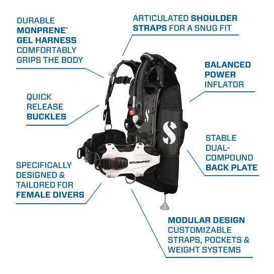 Scubapro Hydros Pro BCD with BPI - Womens with Color Kit Installed - Image 6