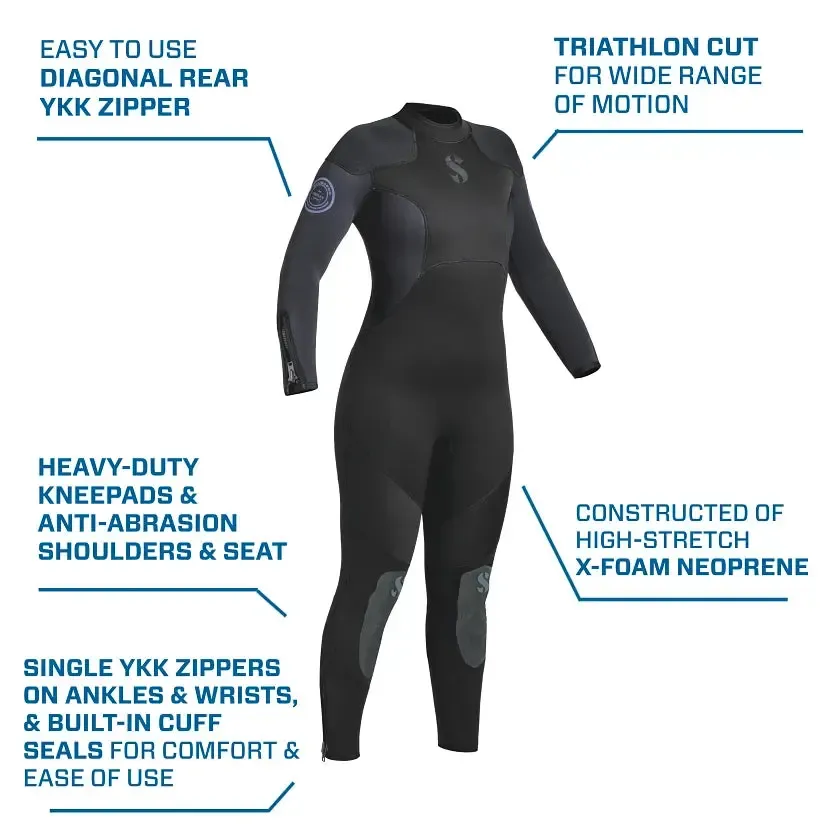 Scubapro Oneflex Steamer 7 mm B-Zip Women's Wetsuits - Image 6