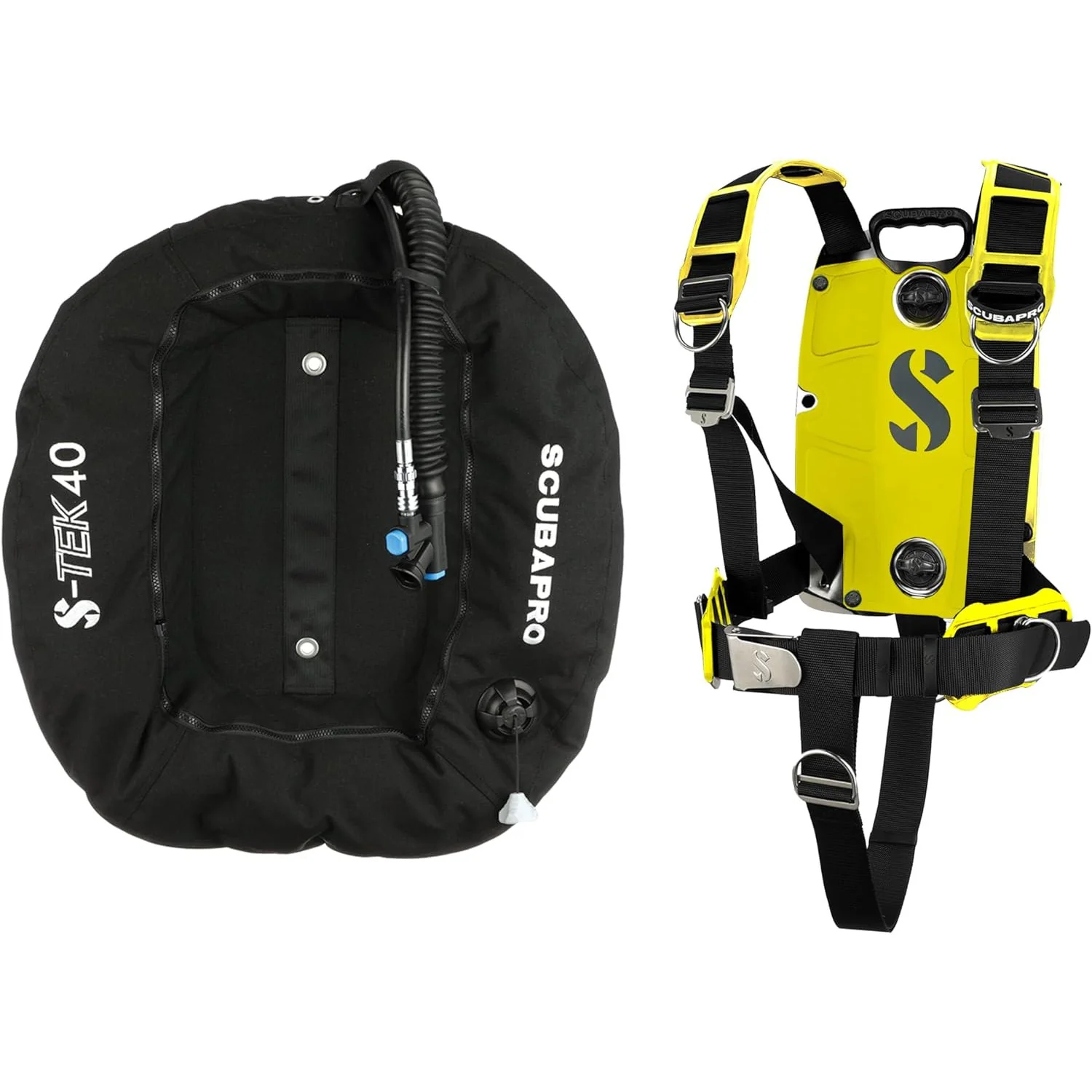 Scubapro S-TEK Donut Wing 40 + S-TEK Pro Harness SS + Back Shoulder Waist Pad - Image 48