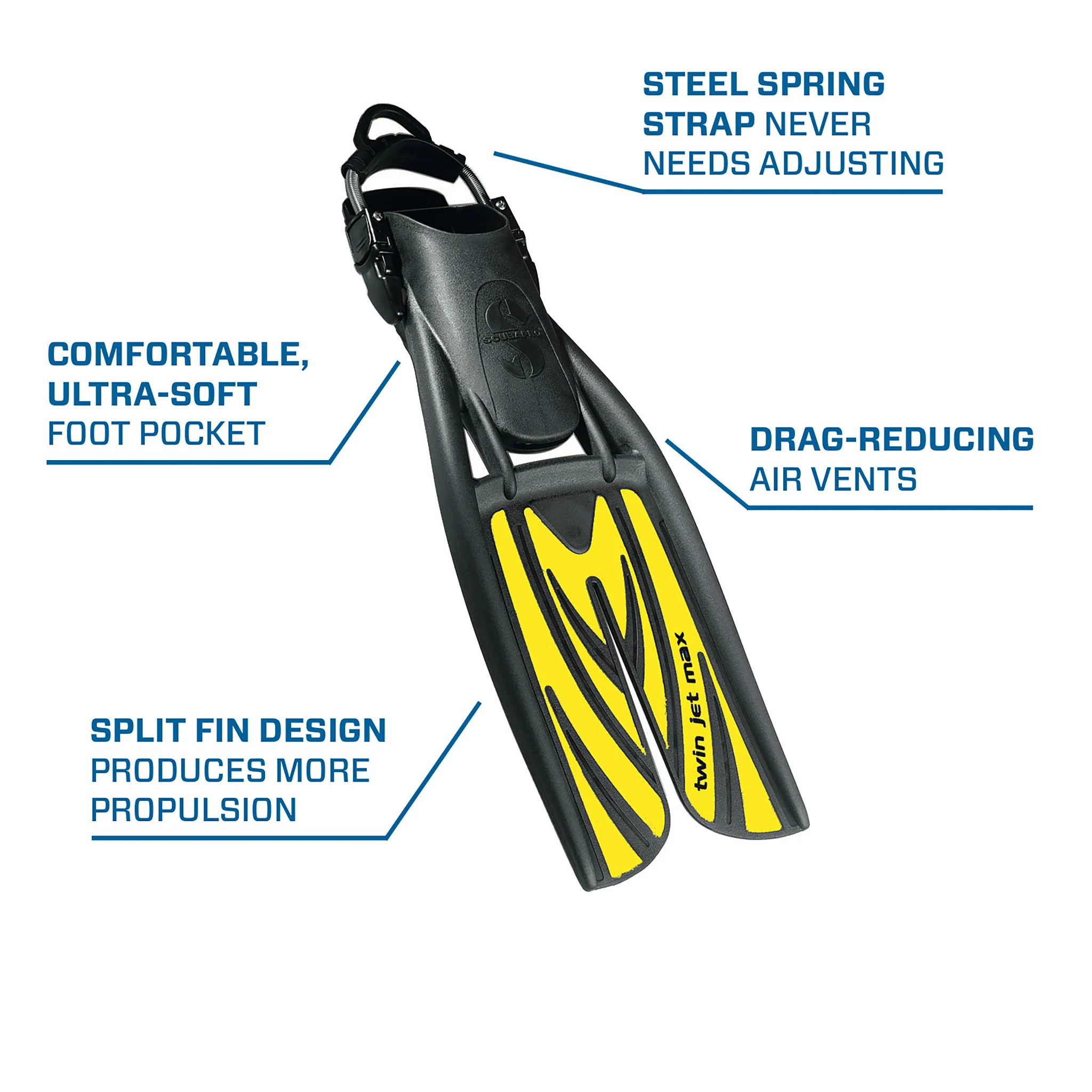 Scubapro Twin Jet Max Open Heel Scuba Diving Fin - Image 2
