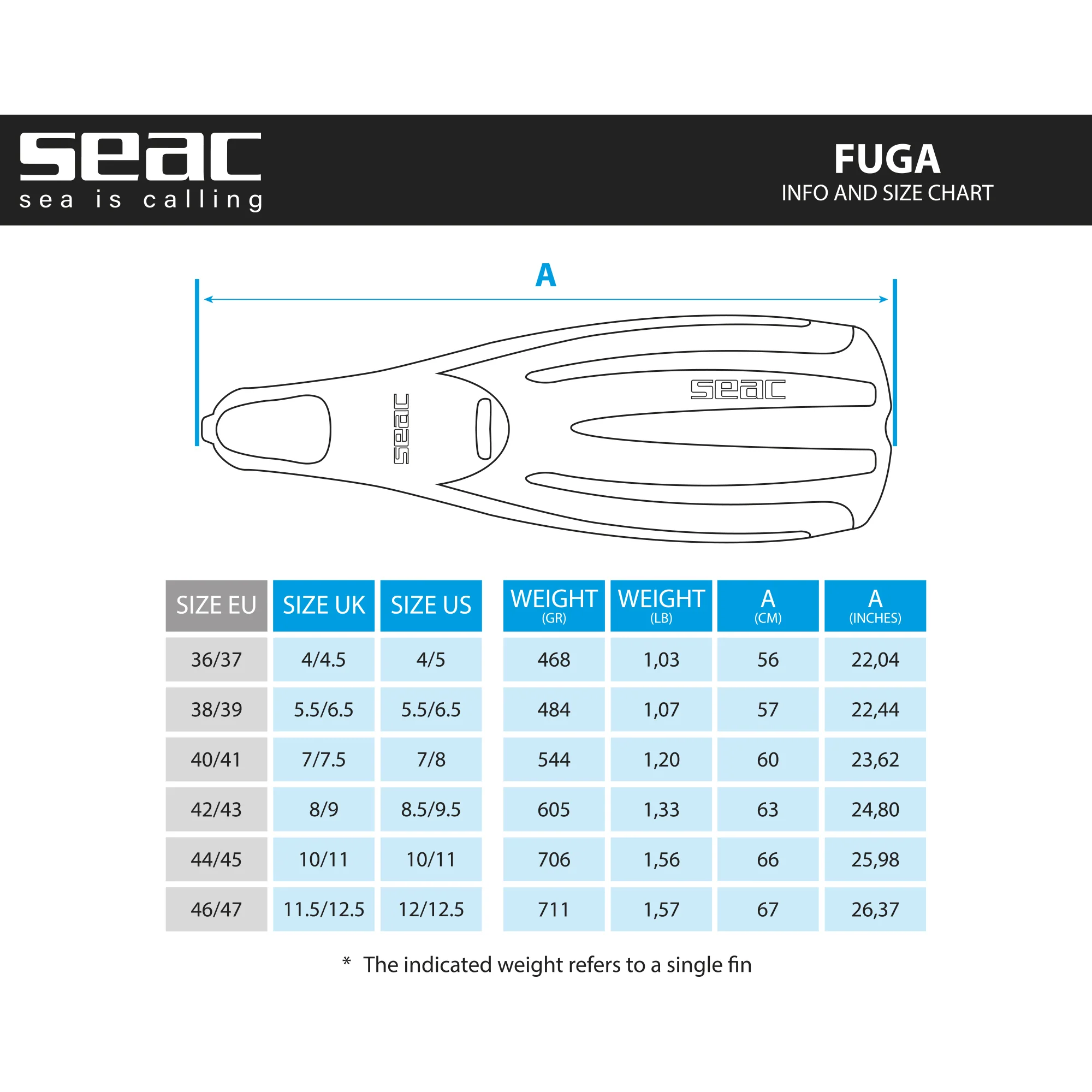 Seac Fuga Diving Fins - Image 15