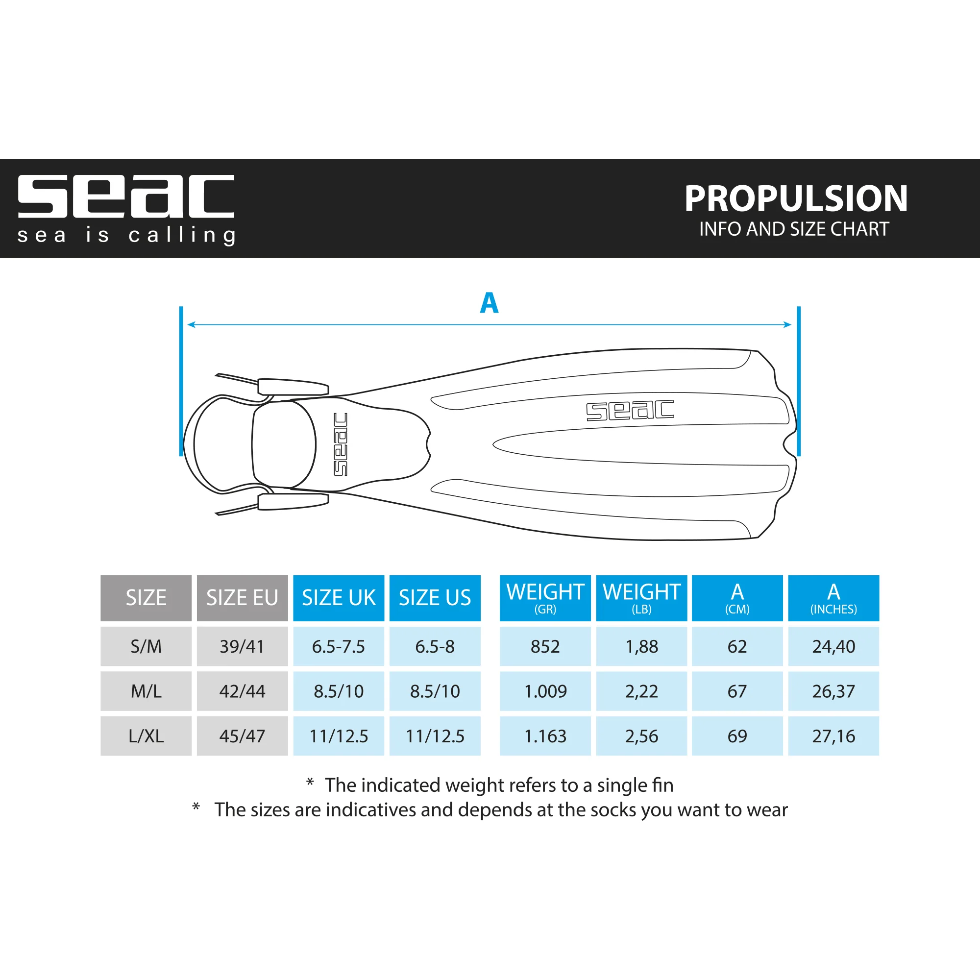 SEAC OPEN HEEL FINS PROPULSION - Image 22