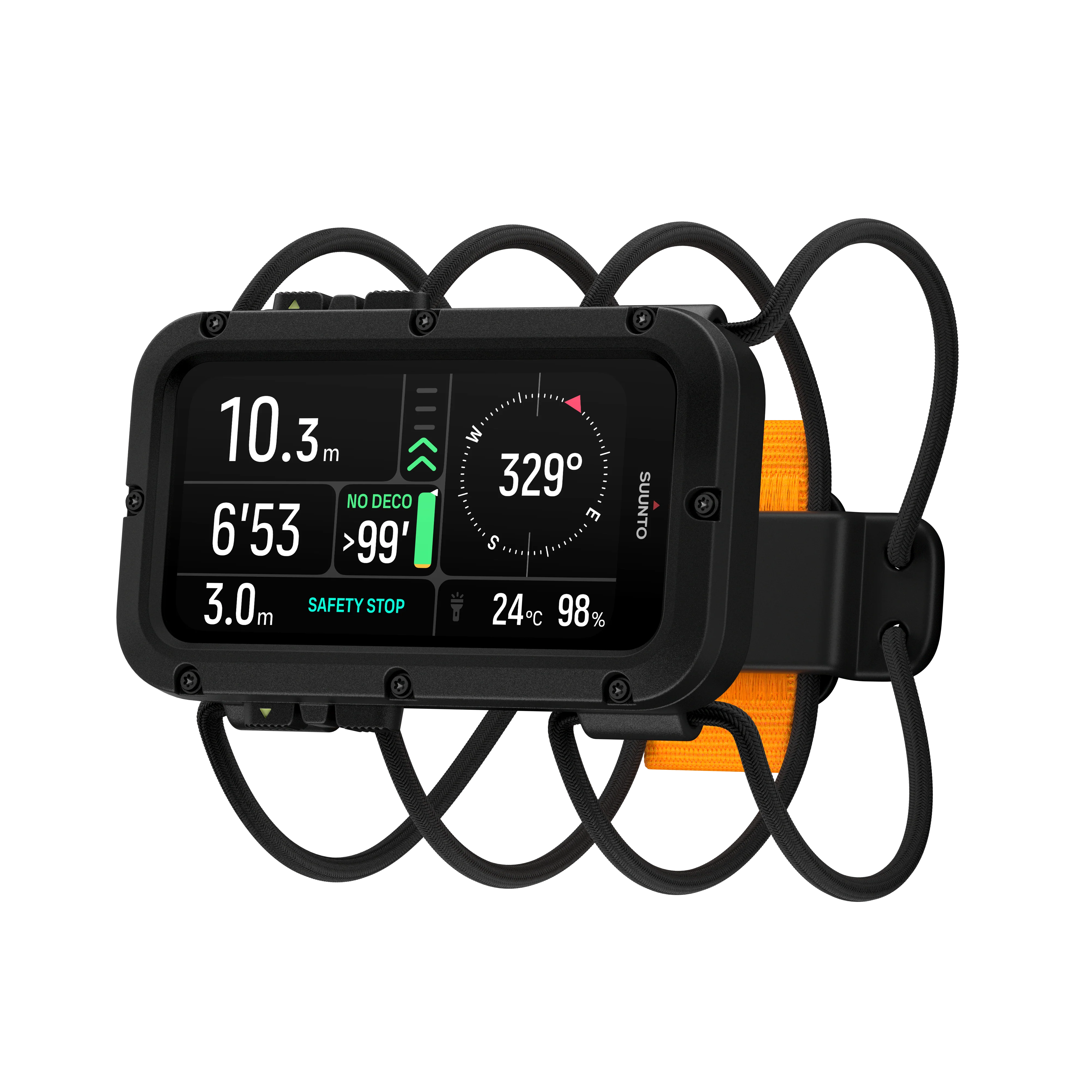 Suunto Nautic Dive Computer with Bungee Cord and Tank Pod Dive Mount Bundle