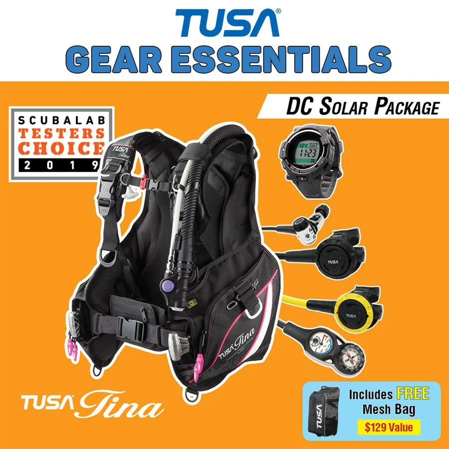 Tusa Tina Female Pink BCD Special with DC Solar Link Watch Scuba Diving Package - Image 2
