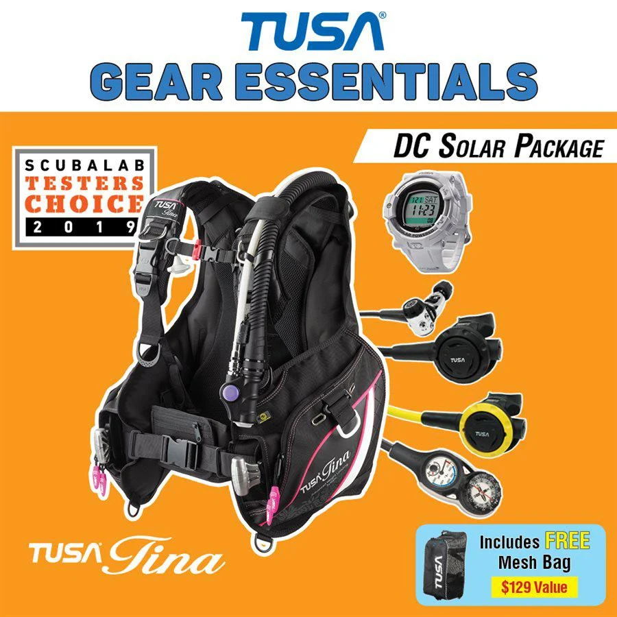 Tusa Tina Female Pink BCD Special with DC Solar Link Watch Scuba Diving Package - Image 3
