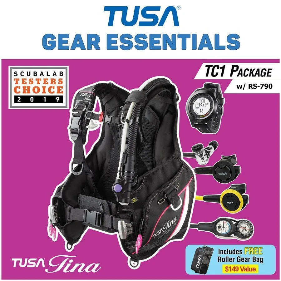 Tusa Tina TC1 w/ 7902 Regulator Pink Diving Package
