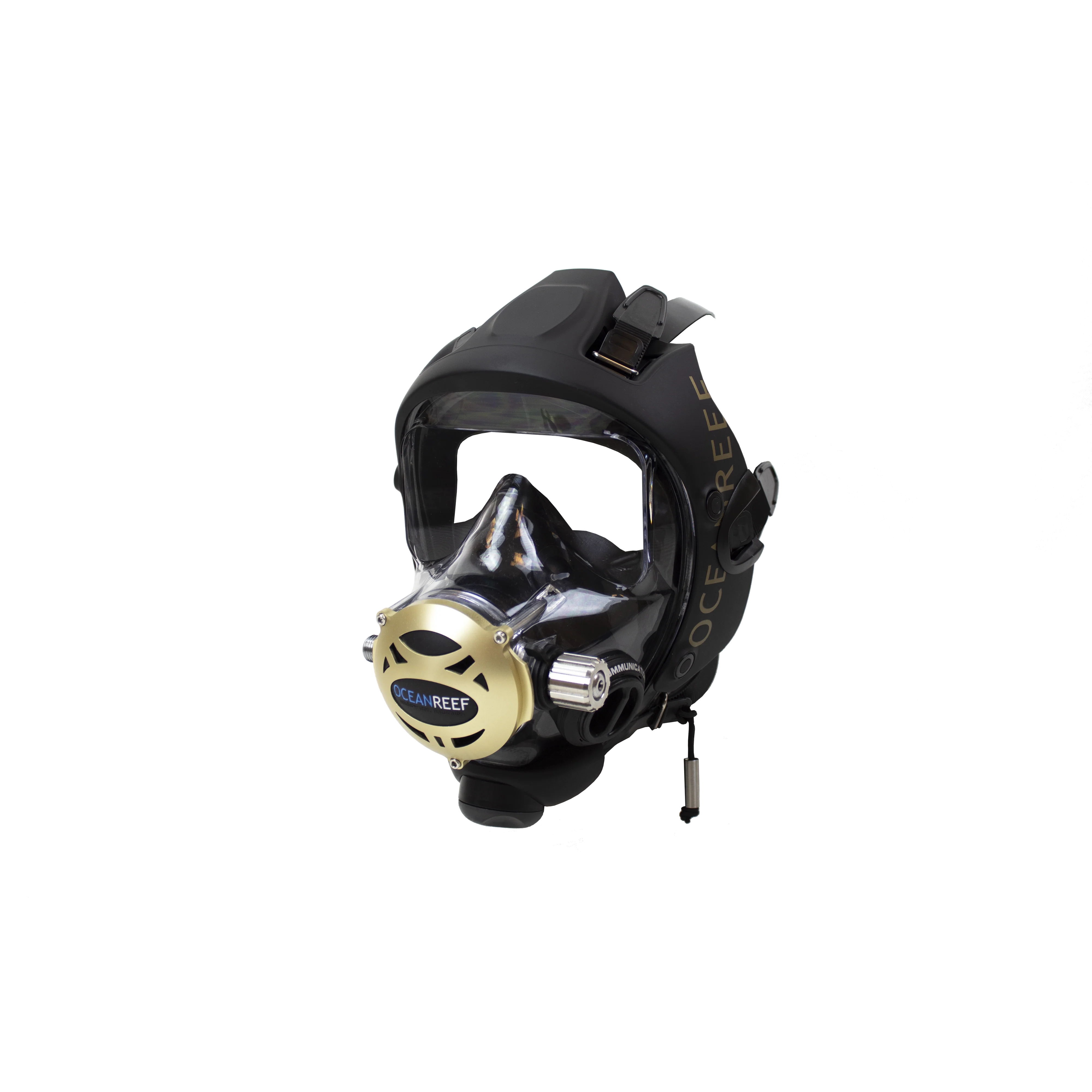 Used Ocean Reef Predator Extender-Diving Full Face Mask with INT 2nd Stage, Surface Air Valve & Hose-New SS Adj Knob - Image 3