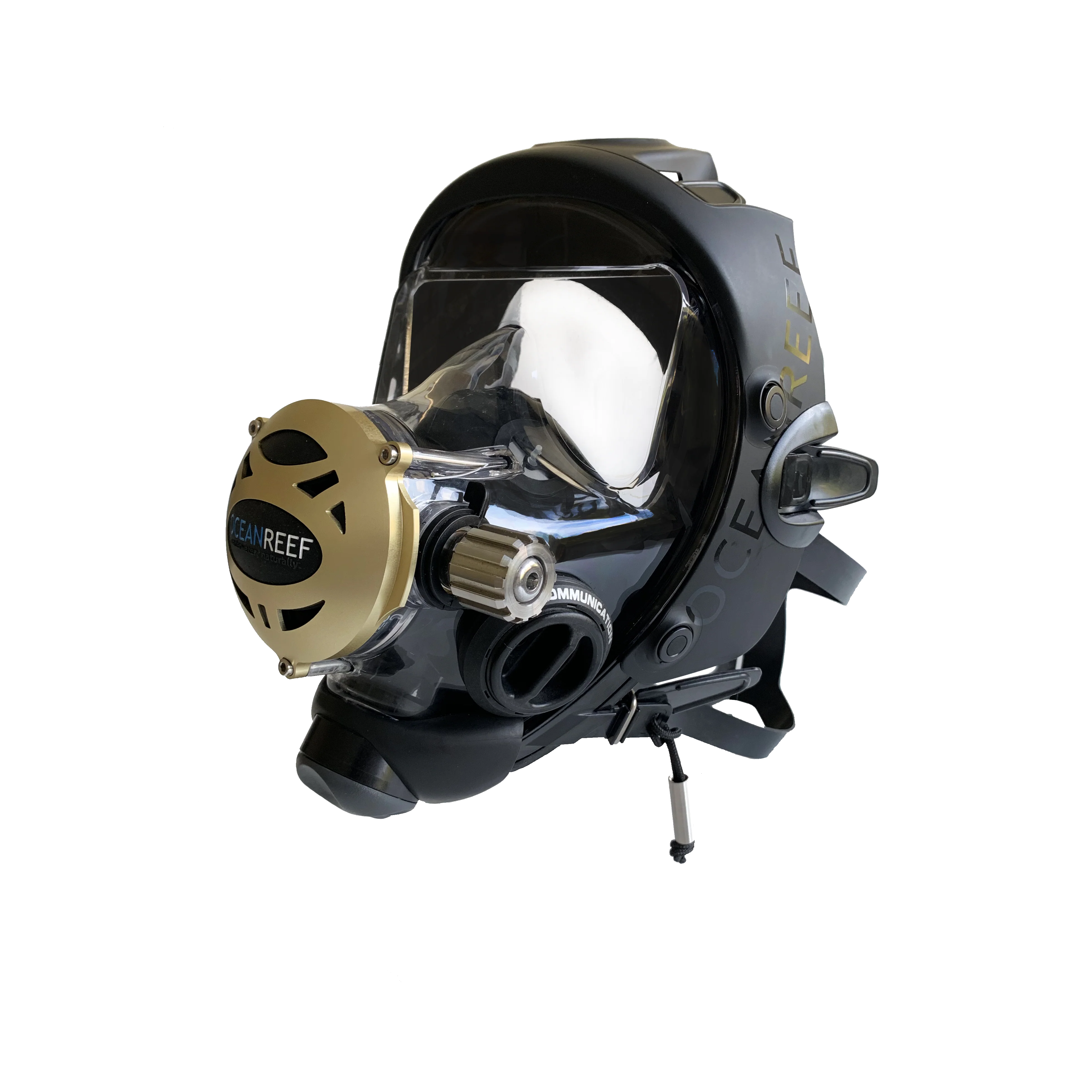 Used Ocean Reef Predator Extender-Diving Full Face Mask with INT 2nd Stage, Surface Air Valve & Hose-New SS Adj Knob - Image 5