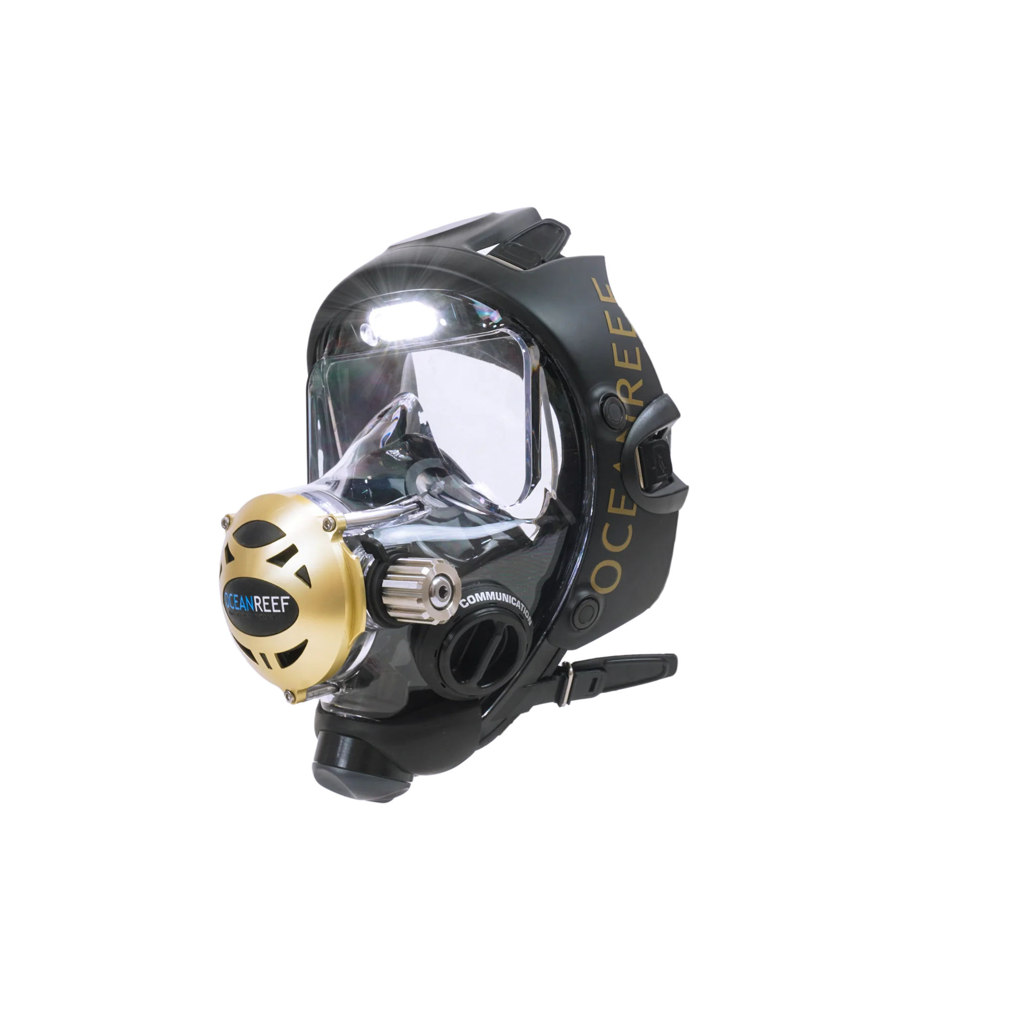 Used Ocean Reef Predator Extender-Diving Full Face Mask with INT 2nd Stage, Surface Air Valve & Hose-New SS Adj Knob - Image 6