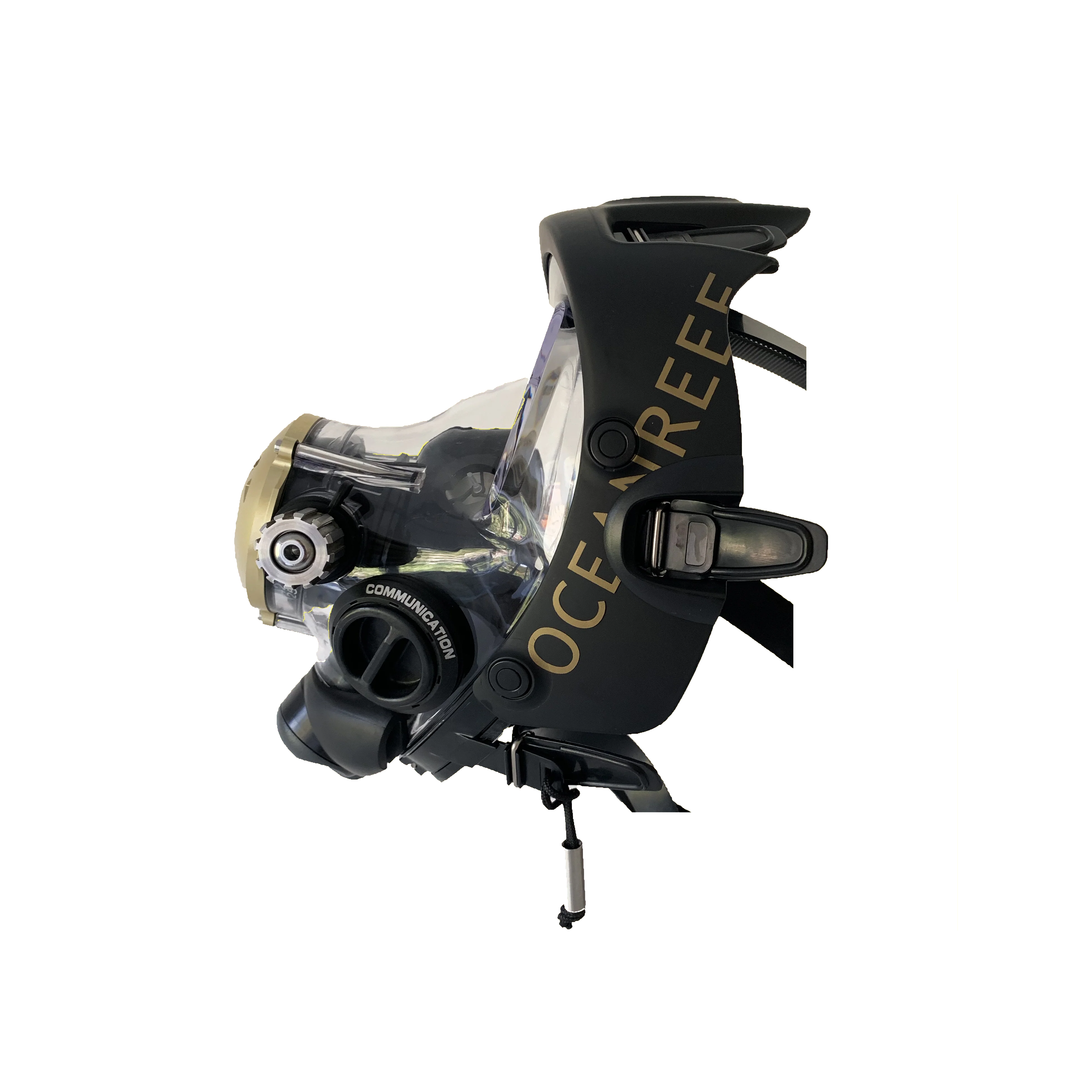 Used Ocean Reef Predator Extender-Diving Full Face Mask with INT 2nd Stage, Surface Air Valve & Hose-New SS Adj Knob - Image 7
