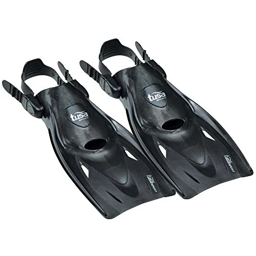 Open Box Tusa Open Heel Snorkel Fin with Sil Strap, Large Black - Image 2