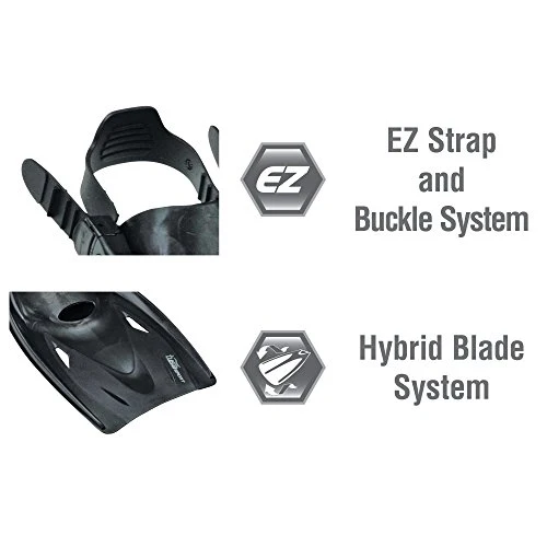 Open Box Tusa Open Heel Snorkel Fin with Sil Strap, Large Black - Image 3
