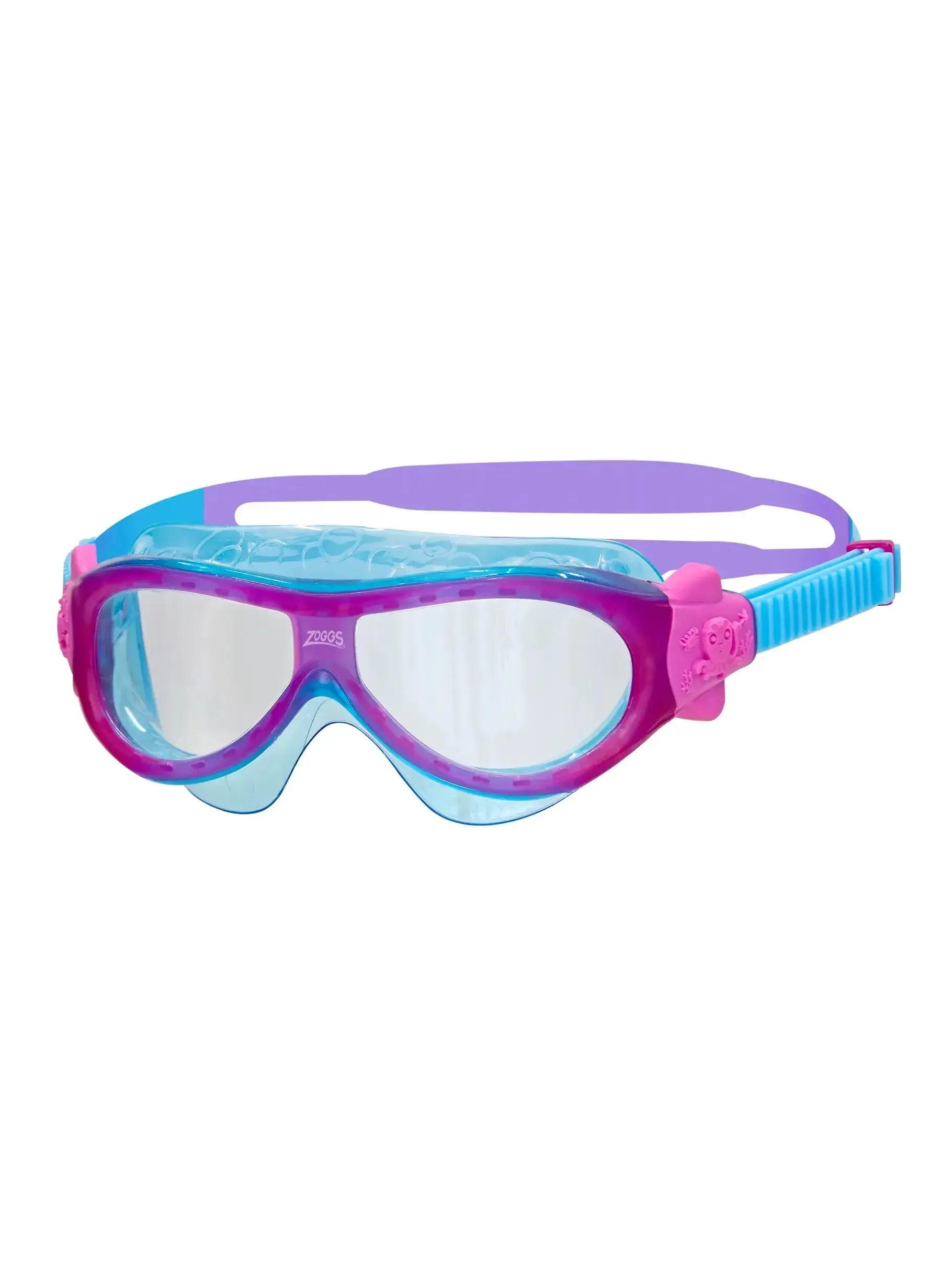 Zoggs Phantom Kids Swim Mask Blue/Red Clear Lens Anti-Fog - Image 3
