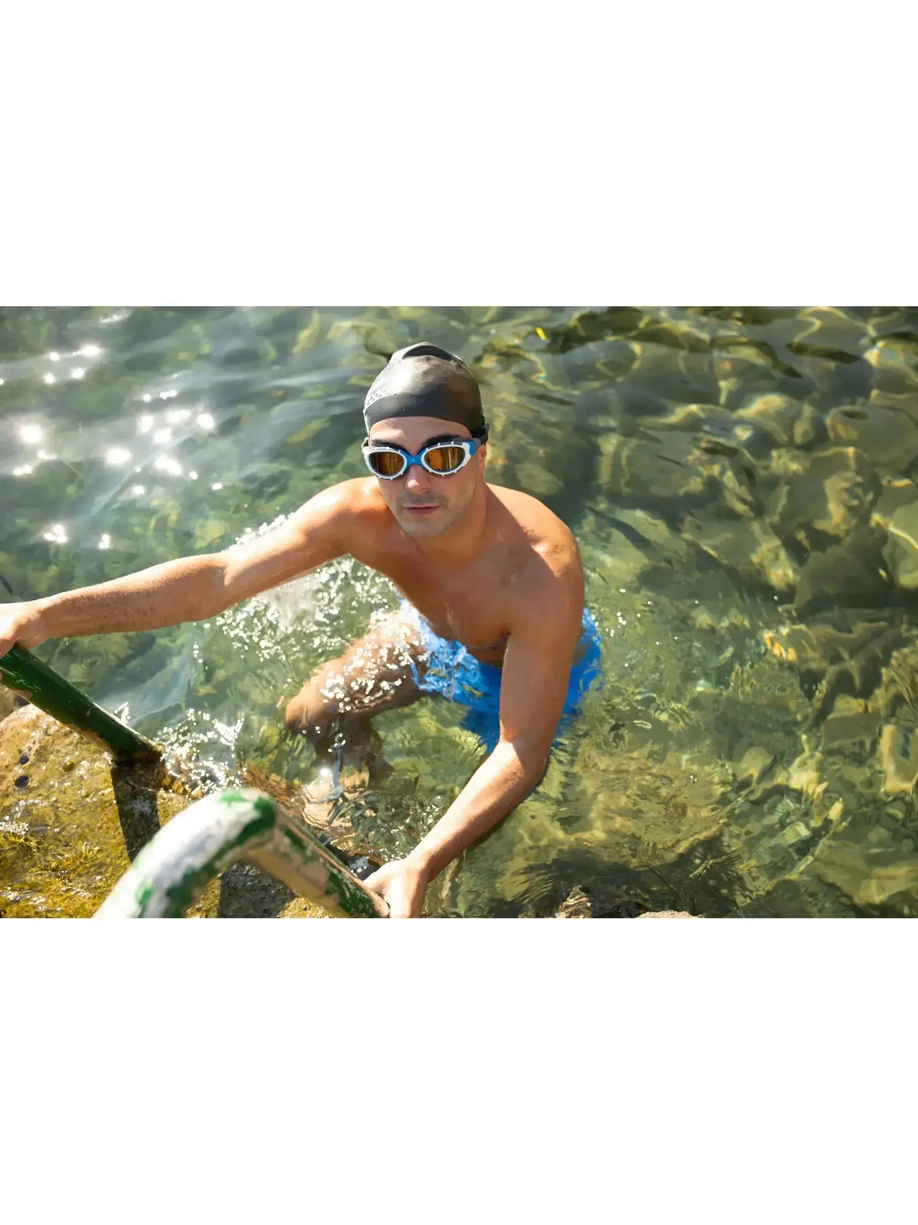 Zoggs Predator Flex Polarized Ultra Swimming Goggles Black Green Lens - Image 9